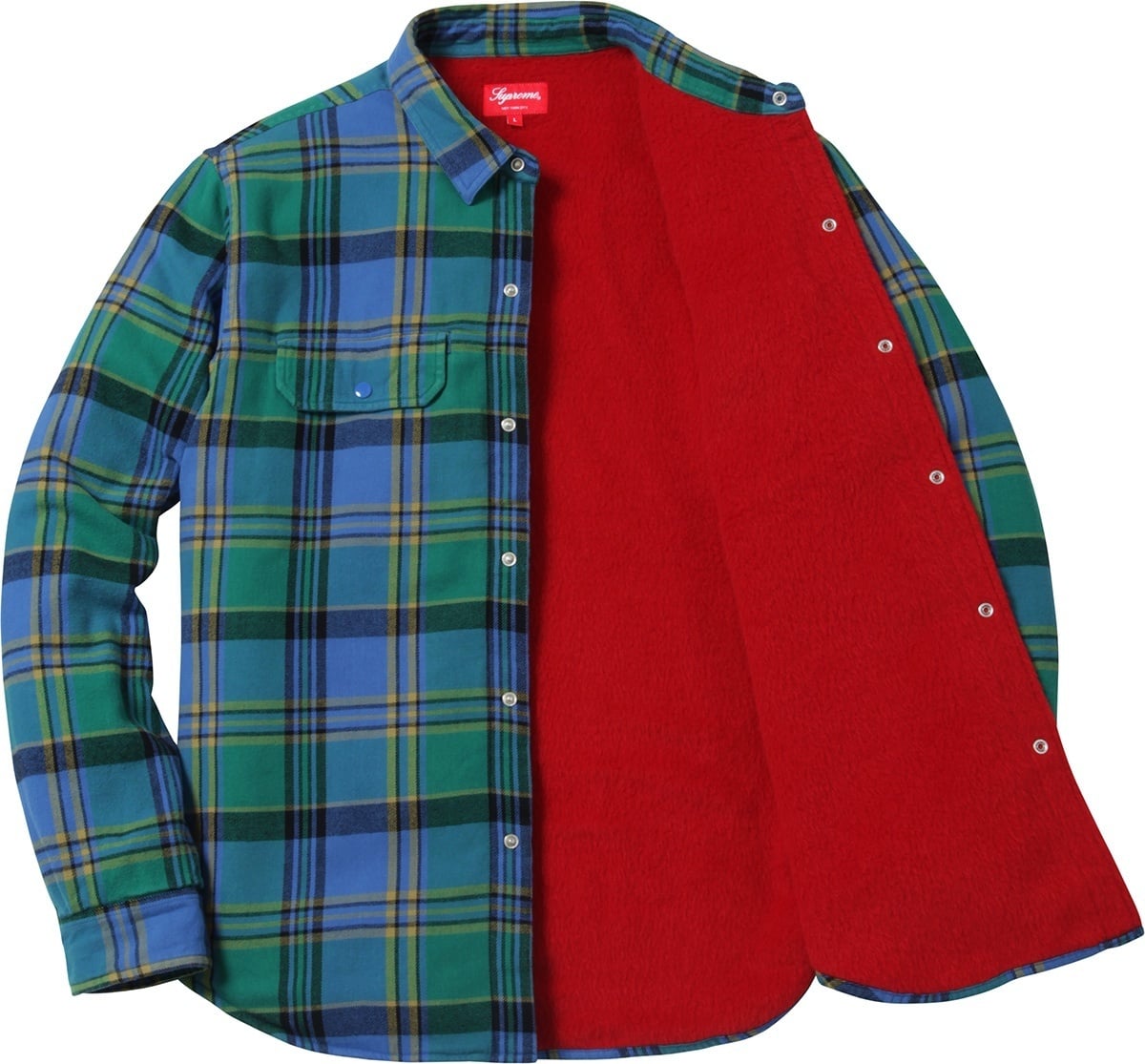 Pile Lined Plaid Flannel Shirt view 3